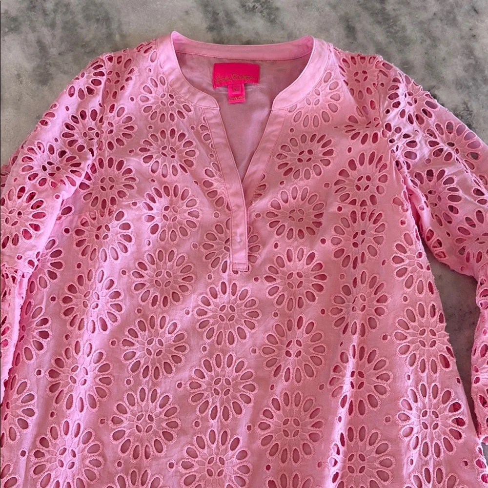 Lilly Pulitzer Pink Eyelet Koggaia Dress